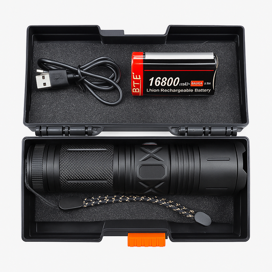 High-Power Rechargeable LED Flashlight Kit